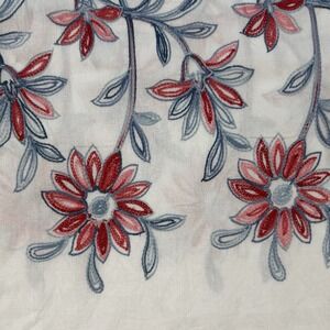 Anthropologie Kindred M White Peasant Blouse Boho Top Embroidered Floral NEW